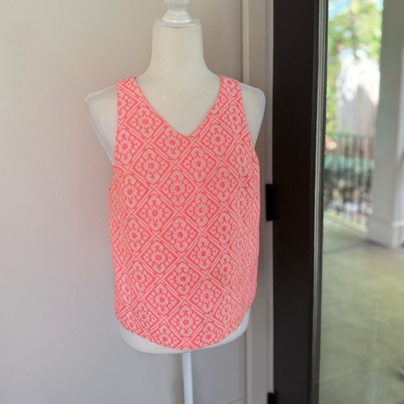 Everly Anthropologie Tank Top Womens Large Pink/ Geometric Sleeveless - Picture 2 of 8